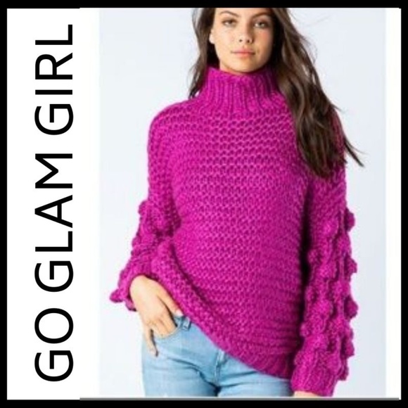 NWT PREMIUM HAND KNIT GORGEOUS Ball Sleeve Sweater - Picture 4 of 8